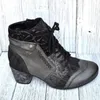 Boot s automne Vintage imprimé gris dames grande taille mi talon cheville côté Zip chaussons Botas De Mujer 230407