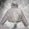 Gray Parkas Jackets Designer Women z kieszenią z kapturem listem drukującej płaszcze jesienne zimowe odzież wierzchnia