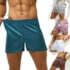 Caleçon 1/2 pièces hommes brillant Satin boxeurs Homewear culotte plage bas pyjamas mince Sexy slips Shorts vêtements de nuit salon pantalon