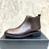 Mens Ankle Boots Winter Designer Famous Genuine Leather Motorcycle Boots Mens Brand Cool Party Dress Shoes Size 38-45