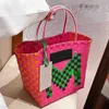 Moda damska torebki ze słomy torebka mai designerska torba tkane torby na ramię torba na zakupy o dużej pojemności lady torebki na ramię świąteczny kosz 2304061