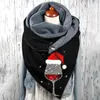 Scarves Elegant Christmas Print Scarfs Shawl Women's Neck Warm Windproof Square Ladies Button Soft Wrap Head Islamic