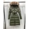 Femmes Down Parkas Ladies Long Down Veste Nouvelle Fashion Casual Casual White Duck Duck Fashion Collar Fouet Femme Femme Hiver Pulvalière Féminine