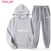 Masculino feminino agasalho moda ess sweatsuit masculino duas peças 22 cores hiphop calças masculino streetwear feminino carta impressão