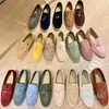 Womens shoes Top Quality Cashmere mans loafers shoe Classic buckle round toes Flat heel Leisure comfort Four seasons women factory loafer with box