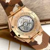 Ap Швейцарские роскошные наручные часы Epic Royal Ap Oak Offshore Series 26401ro Розовое золото Камуфляж Ограниченная серия Three Eye Chrono Мужская мода Досуг Бизнес Спорт Часы UO8C