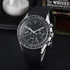 Men luxury designer Automatic tachymetre quartz 6 hands Watch rubber steel band Multifunctional Watches