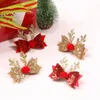 Hair Accessories Christmas Hairpin Antler Bow Ball Shape Shiny Sequin Anti-slip Festive Lightweight Year Decoration Fixation Clip G