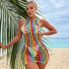 Sexig underkläder Kvinnor Kroppsklänning Multicolor Fishnet Bodysuit Beachwear Nightgown Transparent Erotic Lingerie Porno Costumes