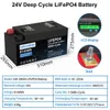 LiFePO4 24V 200AH batterie Pack 240AH Lithium fer phosphate Batteries solaires Grand A cellules intégrées 200A BMS pour RV bateau sans taxe