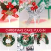 Cake Tools Christmas Cupacke efterrätt Topper Decoration Card Grass Circle Party Supplies Xmas Ornaments