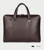 Bortkörningar Luxury äkta läderportfölj Men Business Bag 15 6 "Laptop 14 Manlig Office Document File Case Shoulder 230407