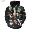 Herrtröjor tröjor 3D tryck lyxmärke julkvinna kläder huvor nya i hoodies tröjor för män par outfit hip hop street wearl231107
