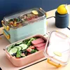 Bento Boxes Déjeuner en acier inoxydable boîte à bento en acier portable école pour enfants salade de fruits conteneur de stockage de nourriture bureau pique-nique 230407