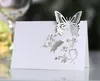 Bröllopsdekorationer laser ihåliga sittkort tredimensionellt fjärilsbordskort bröllopsskylt i bordet vitt kort