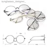 Sunglasses Frames RARE Oversized Round Glasses Silver Metal Frame Vintage Sexy Circle Glasses Brand Designer Huge Big Nerd Eyeglasses WomenL231107