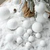 Otros suministros para fiestas de eventos 410 cm Bola de Navidad blanca Árbol de Navidad Adorno colgante Colgantes Bolas de espuma redondas Artesanía de bricolaje Decoración de Navidad para el hogar Año 230406