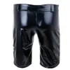 Heren shorts heren shorts shorts heren mannelijke latex broek motorfiets compressie korte broek slank gesneden broek wetlook strakke broek lederen boksers shorts broek w0412