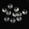 Chandelier Crystal Camal 20pcs Clear 14mm 3 Holes Octagonal Loose Beads Prisms Lighting Lamp Part Curtains Wedding Home Decor