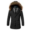 Masculino para baixo 2023 Winter Autumun Moda Men fino colarinho de pêlo espessante roupas de algodão casual casual casual casaco com capuz