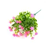 Dekorativa blommor Yugali Bouquet Artificial No Fade Faux Plastic Plants Outdoor Garden Decoration Porch Window Home Flower