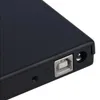 Freeshipping NOVO Portátil USB 20 DVD CD DVD-Rom Caso Externo Slim para Laptop Notebook Preto Disco Rígido Externo Gabinete Fbkpj