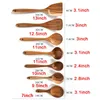 Teak Wood Tableware Spoon Colander Long Handle Wooden Non-Stick Special Cooking Spatula Kitchen Tool Utensils Kitchenware Gift DBC U0411