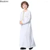 Ropa étnica 2023 Dubai Árabe Musulmán Niños Niños Ropa Abaya Caftan Robes Islámico Ramadán Omán Árabe Qatar Niño Kaftans Disfraces