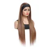 Großhandel mit maschinell hergestellten Highlight-Perücken, gemischten Farben, rohem indischem Haar, Echthaarperücken, geraden Stirnbandperücken