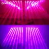 Ruchowe światła głowicy 2PCS 8x12W Belki LED Belka ruchome głowica światło Gorące koło Infinite Rotating 10/38DMX RGBW 4IN1 Efekt biegania dla DJ Disco Party Club Q231107
