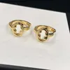 Stud 18k Gold Designer Boucles d'oreilles Nouveau style chaud de haute qualité en laiton matériel double alphabet mini cerceau Huggie Saint Valentin Cadeaux de Noël en gros