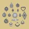 Charms antik silverpläterad filigranblomma geometri -anslutning hänge diy örhänge smycken gör fynd leveranser tillbehör