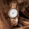 Woman Quartz Watch 2023 New Watch Women's Light Luxury Small and Elegant Wood Utsökta japanska rörelser Vattentät kvarts