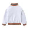 Hotsell 2021 Neue Frühling und Herbst Kinder pullover strickjacke Kleidung Jungen Mädchen Weiß Langarm Gestreiften Windjacke Jacke Mantel