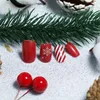 False Nails Wearable Manicure Snowflakes Fake Nail Fashion Full Cover Snow Christmas Stripe