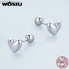 Stud Wostu 925 Sterling Silver Small Heart Studs Kolczyki złota Plane Ear Stud for Women Party Prezentacja Trenda Y2K Biżuteria FNE886 YQ231107