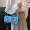 Borse da sera Pochette con nappa con strass di lusso da donna Borsa con design a farfalla con diamanti Borsa da matrimonio per feste Borsa a tracolla firmata