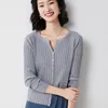 Pull en laine mérinos Y2k pour femme, Cardigan tricoté, haut à col en v, automne et hiver