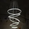 5 حلقات كريستال LED الثريا الحديثة إضاءة قلادة الإضاءة الكريستال المنزل اللمعان تعليق تعليق تعليق لغرفة الطعام ، البهو ، السلالم