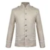 Vestes pour hommes veste médiévale manteau mince vêtements d'extérieur vintage poche bureau élégant automne hiver chaquetas hombre