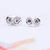 Sparkling Infinity Stud Earrings 925 Sterling Silver for Pandora CZ Diamond Wedding designer Earring Set For Women Girlfriend Gift Cute earring with Original Box