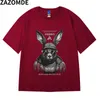 Mężczyźni S t T koszule Zazomde Hip Hop Vintage T Shirt Cool Rabbit Print T Shirts Oversized Streetwear Retro Letnie bawełniane bawełniane bawełny TEE 230407