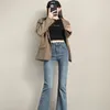 Women's Jeans 2023 Slim Bell Bottomsは、2023年春と秋にマイクロラの背の高い腰を伸ばします。