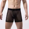 Underpants Sexy Mens Boxer Briefs Mesh Breathable Underwear Adjustable Waist Panties Erotic Lingerie Gay Temptatio Boxershorts Male