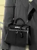 Luxe handtassen Lakis Swift lederen hoogwaardige handtas voor dames 2023 nieuw ontwerp patchwork canvas schoudertas modieuze en veelzijdige crossbody