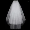 Bridal Veils Fashion Wedding Veil Simple Tulle White Ivory Two Layers Bride Accessories 75cm Short Women With Comb