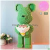 Block blockerar ny halva anatomi Bear Nano Building Cartoon Color med Der Model Creative Micro Diamond Bricks Toys for Children Drop D Dheuj