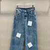 Pantalon en Jean bleu pour femmes, pantalon en Jean de luxe de styliste, à la mode, charmant, pour femmes