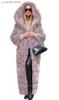 Women's Fur Faux Fur Fur Faux Fur Imitation Fur Coat Hooded Padded Coat Thick Plus Long Plush Coat Women's Coat Trench Coat T231107