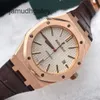 Ap Швейцарские роскошные наручные часы Royal Oak Series 41 мм Автоматические механические прецизионные стальные розовое золото Мужские подержанные часы Розовое золото 15400OROOD088CR01 Белые Pla 7MBO